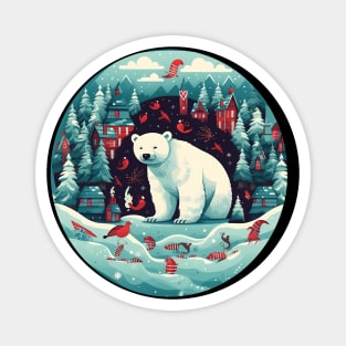 Polar Bear in Ornament, Love Bears Magnet